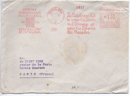 Espagne : EMA De 1938 'La Catalogne Lutte Pour Les Droits De L'Homme Et Pour Les Libertés Des Peuples' -  Oficina ... - 1931-50 Briefe U. Dokumente