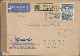 Österreich: 1950. Firmenbrief "Kosmata" Per Luftpost-Einschreiben (Zensur) Mit 10 S Trachten (und Rs - Andere & Zonder Classificatie