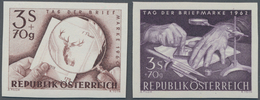 Österreich: 1960/1962, 3 S + 70 G Braun "Tag Der Briefmarke 1960" Und 3 S + 70 G Schwarzviolett "Tag - Otros & Sin Clasificación