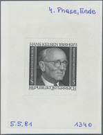 Österreich: 1981. Probedruck In Schwarz Für Die Ausgabe "100. Geburtstag Von Hans Kelsen, Staatsrech - Otros & Sin Clasificación