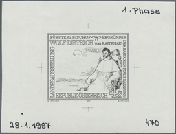 Österreich: 1987. Probedruck (1. Phase) In Schwarz Für Die Ausgabe "Salzburger Landesausstellung: Fü - Otros & Sin Clasificación