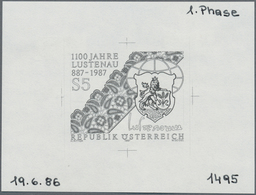 Österreich: 1987. Probedruck (1. Phase) In Schwarz Für Die Ausgabe "1100 Jahre Lustenau". - Andere & Zonder Classificatie