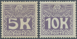 Österreich - Portomarken: 1911, Portomarken 5 Kr. (Falzspur) Und 10 Kr. Violett (min. Vert. Bug), Be - Segnatasse