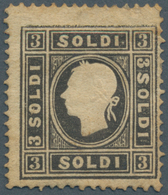 Österreich - Lombardei Und Venetien: 1859, 3 Soldi Schwarz In Type II Ungebraucht Mit Originalgummi - Lombardo-Veneto