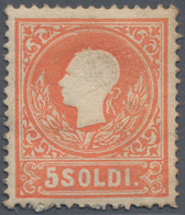 Österreich - Lombardei Und Venetien: 1858, 5 Soldi Rot Ungebraucht Mit Originalgummi Und Falz, Cert. - Lombardy-Venetia