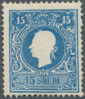 Österreich - Lombardei Und Venetien: 1859, 15 Soldi Blau In Type II Ungebraucht Mit Originalgummi Un - Lombardy-Venetia