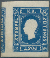 Österreich - Lombardei Und Venetien: 1858, (1.05 Kr) ZEITUNGSMARKE, Blau Ungebraucht Mit Originalgum - Lombardy-Venetia