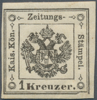 Österreich - Lombardei Und Venetien - Zeitungsstempelmarken: 1859, 1 Kr. Schwarz, Farbfrisch Und All - Lombardo-Venetien