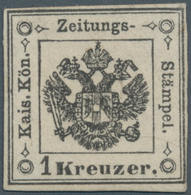 Österreich - Lombardei Und Venetien - Zeitungsstempelmarken: 1858, 1 Kr Schwarz Ungebraucht Mit Neug - Lombardo-Vénétie