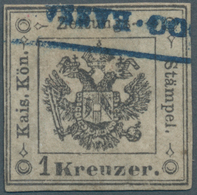 Österreich - Lombardei Und Venetien - Zeitungsstempelmarken: 1858, 1 Kr Schwarz Gestempelt, Teils Kl - Lombardije-Venetië