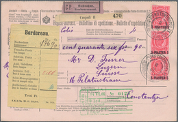Österreichische Post In Der Levante: 1900, 5 Pia A. 1 Kr Lilarot, Senkrechter 3er-Streifen Als MeF A - Levante-Marken