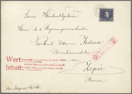 Österreichisch-Ungarische Feldpost - Serbien: 1916, 10 Kr Violettblau Auf Grau, Einzelfrankatur Auf - Autres & Non Classés