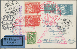 Österreich - Flugpost: 1933, 14.5., Postsegelflug Graz-Maribor, Bildkarte Als Privat-Ganzsache Mit Z - Altri & Non Classificati