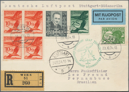 Österreich - Flugpost: 1934. Österreich/Weihnachtsfahrt: Reco-Karte Wien-Stuttgart-Fhfn "a"-Pernambu - Autres & Non Classés