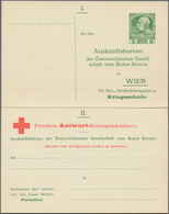 Österreich - Ganzsachen: 1914 Ungebrauchte Doppelkarte 5 Heller Grün (nur Frageteil) Auf Rahmfarben, - Andere & Zonder Classificatie