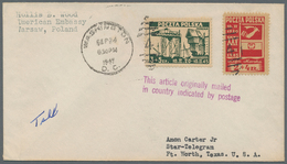 Polen: 1945 Courier Letter For Embassy Staff, From Warsaw To Fort Worth/USA, The Post Was First Stam - Nuevos