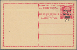 Polen - Ganzsachen: 1919 Unused Postal Stationery Card, Original Card Of Austria P 217 With Overprin - Entiers Postaux