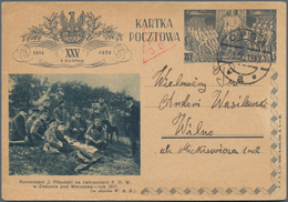 Polen - Ganzsachen: 1939, 15 Gr, Picture Stationery Card Posted From "OPSA 10.IX.29" To Wilno Bearin - Ganzsachen