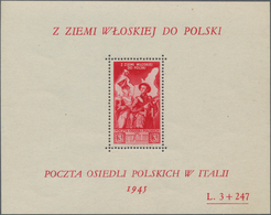 Polen - Besonderheiten: 1946, Polish Corps In Italy, 3 L. + 247 L. Red, Colour Error, Souvenir Sheet - Autres & Non Classés