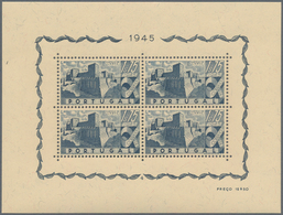 Portugal: 1946, Portuguese Castles ‚set Of Four‘ Miniature Sheets With Plate Numbers 1 To 4, Mint Ne - Other & Unclassified