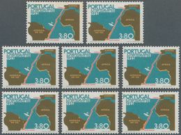 Portugal: 1972, 50 Years First Flight Lisbon To Rio De Janeiro 3.80esc. Perf. 13½ Group With Eight S - Altri & Non Classificati