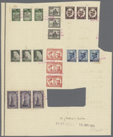 Rumänien: 1922. 7 Strips Of 3, On UPU Album Sheet, Red Overprint "specimen Collection De Mauritanie" - Autres & Non Classés
