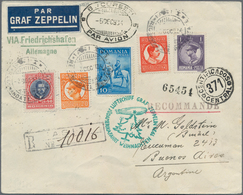 Rumänien: 1934. Rumänien/Weihnachtsfahrt: Interessanter R-Brief Mit Anschlußflug Stuttgart "c" Und 5 - Sonstige & Ohne Zuordnung