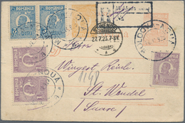 Rumänien - Ganzsachen: 1878/1923, Group Of 4 Different Postal Stationery Cards With Better Usages, C - Interi Postali