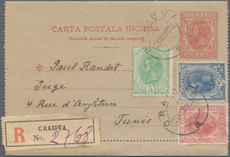 Rumänien - Ganzsachen: 1901, Letter Card 10 B. Uprated 5 B., 10 B., 25 B. Canc. "CRAIOVA 21 MAR 1901 - Entiers Postaux