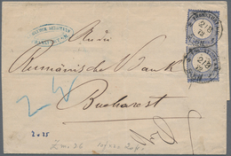 Rumänien - Besonderheiten: 1872, German Empire Incoming Mail: Small Shield 2x 7 Kr. Blue On Envelope - Sonstige & Ohne Zuordnung