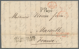 Russland - Vorphilatelie: 1842/47 Two Covers With Different Red Double Line Cancels From Moscow (Mos - ...-1857 Voorfilatelie