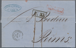 Russland: 1863/1866, Four Folded Letters From RIGA Adressed To Roederer In Reims Bearing Different T - Briefe U. Dokumente