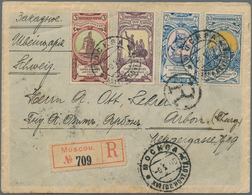 Russland: 1905 Registered Cover From Moscow 16th Town Expedition Franked With Complete Set Of Charit - Storia Postale