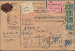 Russland: 1913 Accompanying Card For A Valued Parcel From Moscow Via Kibarty, Eydtkuhnen And Trelleb - Lettres & Documents