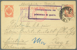 Russland: 1914/1922, Prisoners Of War Card And Cover From Siberia To Prague And Vienna, And Cover Ba - Cartas & Documentos