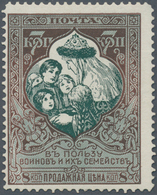 Russland: 1915, Mother Russia Saves Orphans : Charity 7 Kop. Brown And Deep Blueish Green On White P - Brieven En Documenten