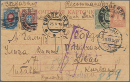 Russland: 1918, Two Uprated Registered Stationery Cards From SMOLENSK To LIBAU. One With Austrian Ce - Brieven En Documenten