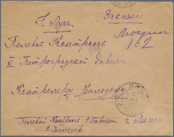 Russland: 1919, Registered Letter Franked On Reverse From 4th. Div LUDZA To XI. Petrograd Division I - Cartas & Documentos