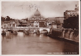 ROMA TEVERE E BASILICA DI S. PIETRO VG  AUTENTICA 100% - Fiume Tevere