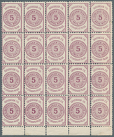 Russland - Semstwo (Zemstvo): KUZNETSK 1880, 5 Kop. Violet, Sheet Part Of 20 Mint (16x Never Hinged, - Zemstvos