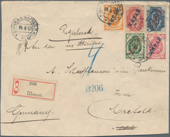 Russische Post In China: 1899, Ovpt. Issues 1 K., 2 K., 3 K., 4 K. And 10 K. Tied "Xanghai 14.4.07" - Cina