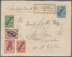 Russische Post In China: 1911, 20c. Rate On Registered Cover From "SHANGHAI 18.1.11" To St.Fiden/Swi - Cina