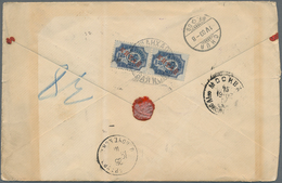 Russische Post In China: 1903, Early Via Siberia Mail From China: 10 K. Pair Tied "XANHAI 2 III 1903 - Cina