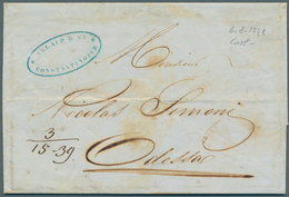 Russische Post In Der Levante - Staatspost: 1848, Letter From Constantinopel Wih Red Post Mark Of Th - Levante