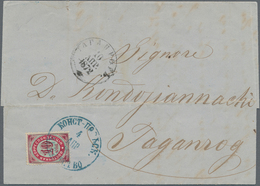 Russische Post In Der Levante - Staatspost: 1872, 10 K Carmine/green, Horizontally Laid Paper, Tied - Levant