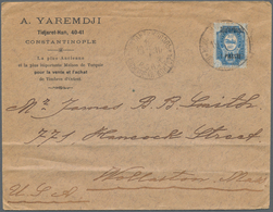 Russische Post In Der Levante - Staatspost: 1910 Commercial Letter From Constantinople To USA With G - Levante