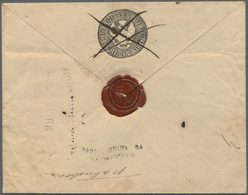 Russland - Ganzsachen: 1848, First Issue 10 + 1 K. Black Envelope Cancelled By Pen And Adjacent Two - Interi Postali