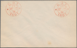 Russland - Ganzsachen: 1881/84 Four Unused Postal Stationery Envelopes All Red Cross Of Odessa, Diff - Postwaardestukken