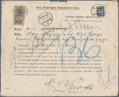 Russland - Besonderheiten: 1915 Registered Letter (form Letter Of The Court In Riga With Delivery Ce - Sonstige & Ohne Zuordnung