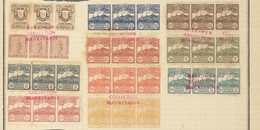 San Marino: 1918/1925 (ca). 40 Strips Of 3 On UPU Album Pages, Red Overprint "specimen Collection Ma - Otros & Sin Clasificación